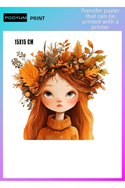 podyum baskı طباعة DTF على الأقمشة ذات طابع الخريف للفتيات، تزيين وطباعة القمصان