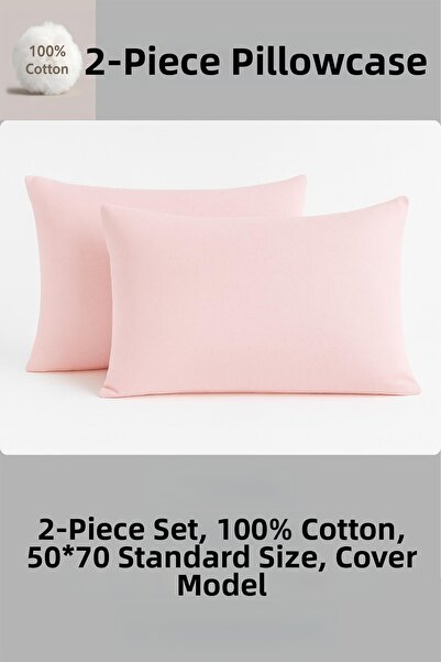 CT STONES 100% Cotton Pillowcase 50*70 (2 Pieces) - Pink