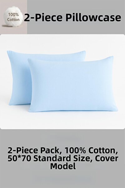 CT STONES 100% Cotton Pillowcase 50*70 (2 Pieces) - Blue