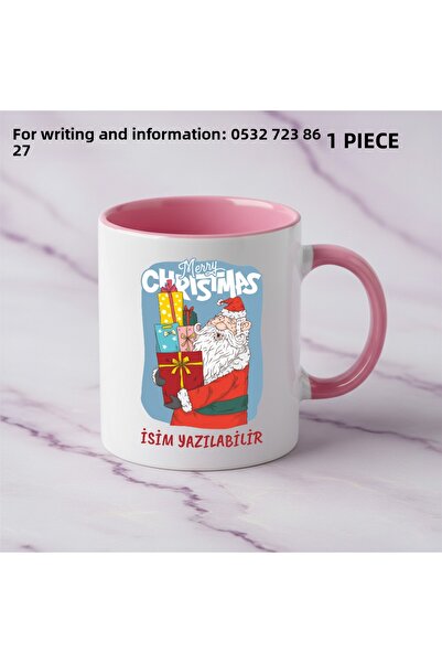 Ceymas Hediyelik كوب سيراميك مطبوع بطابع سانتا كلوز لعيد الميلاد