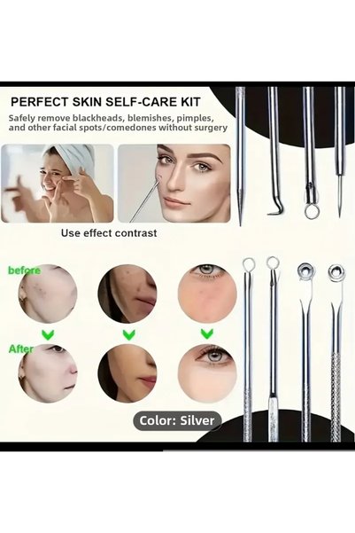 ORGANICYOU Yiwu Blackhead and Remover Black Needle Set (4 Pieces), Skin Care for Women