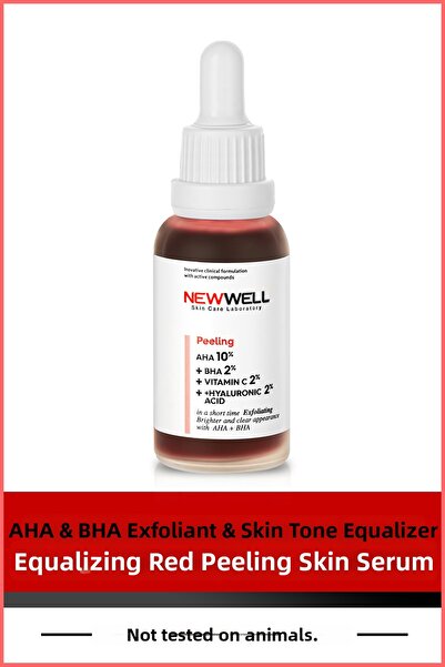 New Well Aha & Bha Revitalizing & Skin Tone Equalizing Red Peeling Skin Serum 30 Ml