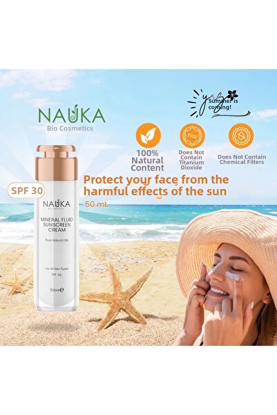 nauka كريم واقي من الشمس بسائل معدني / كريم واقي من الشمس طبيعي مع فلتر معدني...