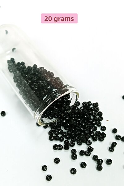 Royaleks Mărgele de nisip din sticlă turnată (8/0) 3 mm - 20 grame - Negru lu...