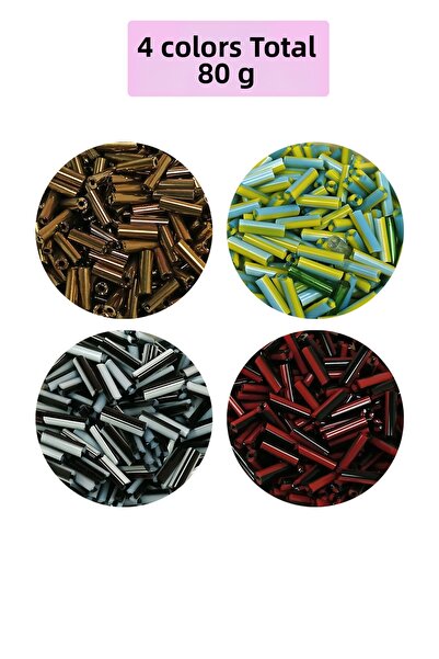 Royaleks Μακρύς σωλήνας κοπής χάντρας, διάμετρος 2mm, μήκος 10mm - 4 Χρώματα ...