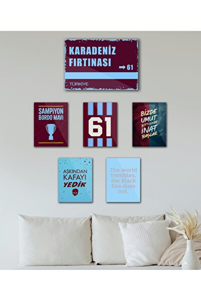 TABLOX 6 piese de pictură decorativă din MDF, cu versuri de fan, cu tematică ...