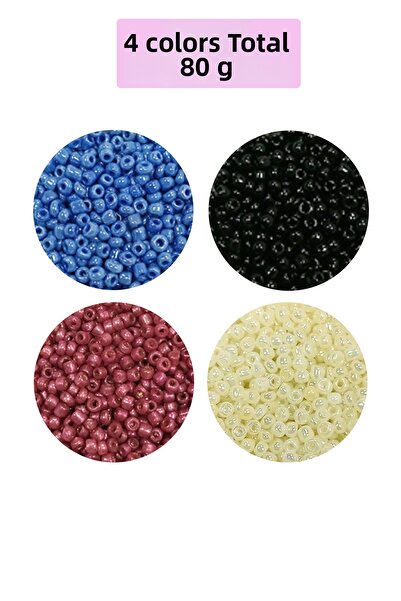 Royaleks Mărgele de nisip din sticlă turnată (11/0) 2 mm - 4 culori - Total 8...