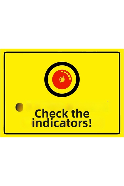 ZiPrinter تحقق من المؤشرات! لافتة تحذير من مادة PVC مقاس A5 15x21 سم