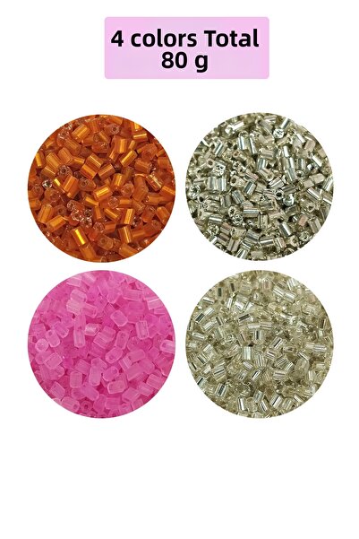 OEM Cut Glass Beads 2mm - 4 Colors - Total 80 Grams - Bnc441