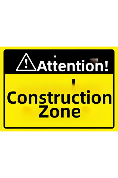 ZiPrinter انتبه! لافتة تحذير لموقع العمل مصنوعة من البلاستيك PVC مقاس A5 15×2...