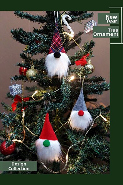 Tasarım Sentezi 3 قطع عيد الميلاد جنوم الحظ قزم شجرة الصنوبر زخرفة ديكور عيد الميلاد زخرفة سانتا كلوز السنة الجديدة هدية عيد الميلاد