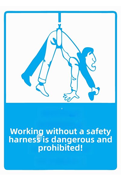 ZiPrinter العمل بدون حزام الأمان هو خطير ومرموق! لافتة تحذير من مادة PVC مقاس...