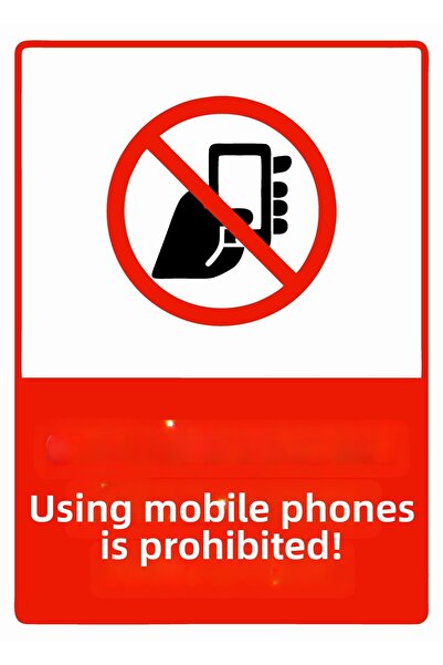 ZiPrinter لا يُسمح باستخدام الهاتف المحمول! لافتة تحذير من مادة PVC مقاس A3 30x42 سم