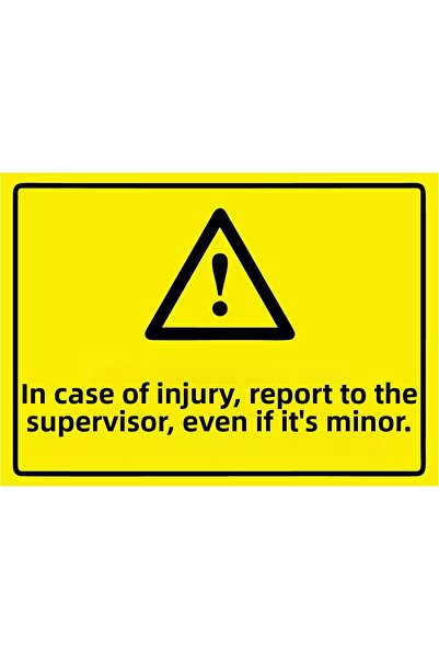 ZiPrinter في حالة الإصابة، أبلغ المدير بذلك، لوحة تحذير صغيرة الحجم من مادة P...