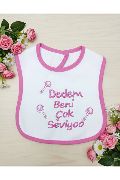 Babix Pink Baby Bib with My Grandfather Loves Me so Much