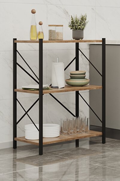 Tedarikcenter Metal Mutfak Rafı Malzeme Dolabı 3 Raflı Mikrodalga Fırın Rafı ...