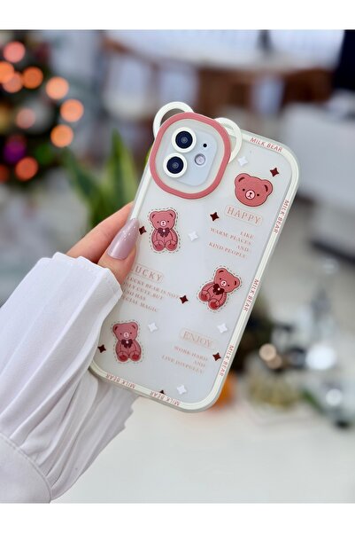 Go Aksesuar Iphone 11 Uyumlu Sevimli Ayılar Tasarım Yumuşak Silikon Kamera Ko...