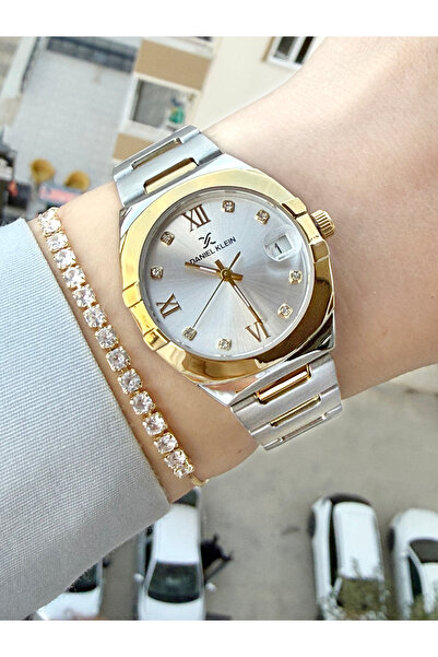 Daniel Klein Gold Gümüş Renk Kadın Kol Saati Ve Bileklik