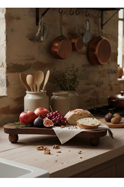 Rembox حامل تقديم خشبي على شكل كرة من خشب الزان الطبيعي - حامل تقديم للإفطار ...