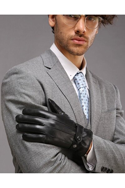 mugees Men's Faux Leather Gloves Touch Screen Compatible