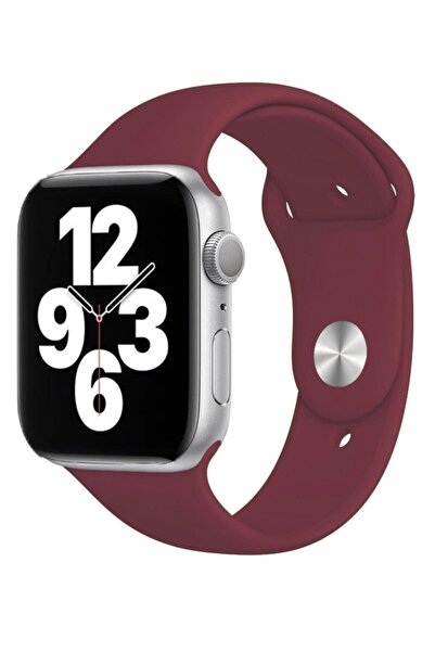 Melikzade Silikon Apple Watch Kordon – Mürdüm – Series 10/11 42mm & 41/40/38m...