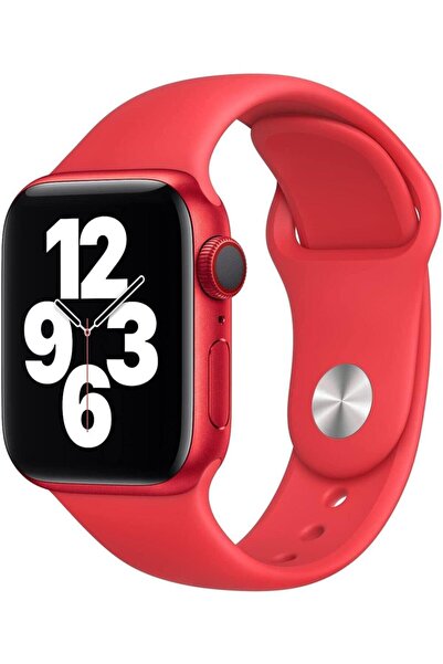 Melikzade Silikon Apple Watch Kordon – Kırmızı – 44/45/46mm & Series 1-3 42mm...