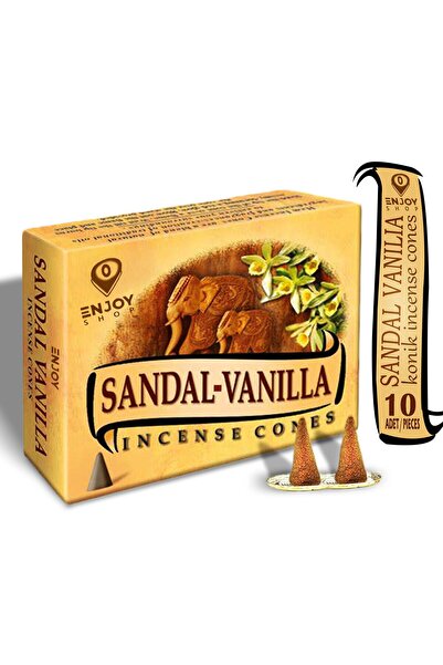 ENJOY SHOP Sandal-vanilya Konik Tütsü Vanilya Ve Sandal Kokulu Tütsü 10 Adet ...