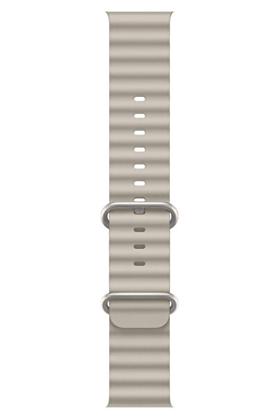 Quse Apple Watch Ocean Silikon Kordon – Starlight – 46mm/45mm/44mm & Series 1...