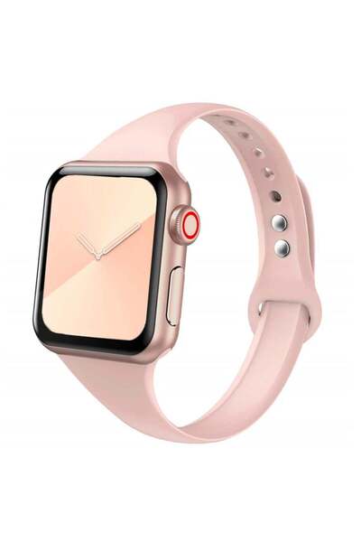 Quse Apple Watch İnce Silikon Kordon – Kum Pembesi – 41mm/40mm/38mm & Series ...