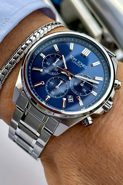 Tom Jones Yeni Sezon Gümüş Renk Çelik Kordon Erkek Kol Saati 3 Atm Su Geçirme...