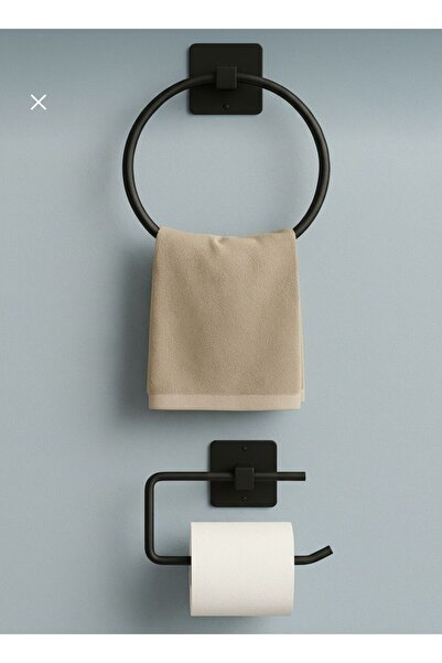 BUSEMSİ HOME Yapışkanlı Yuvarlak Havluluk Havlu Askısı ve Tuvalet Wc Kağıtlık...