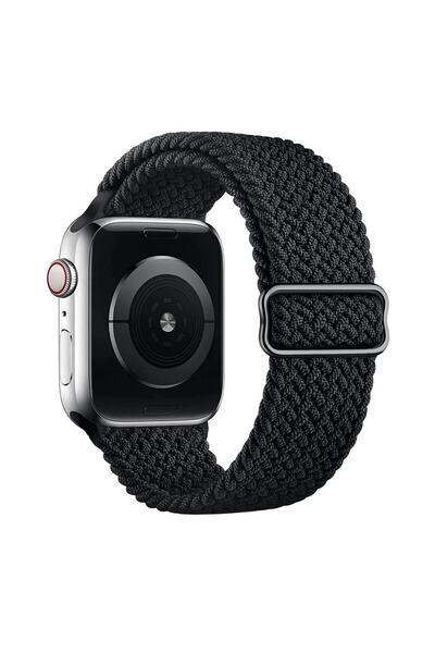 Quse حزام شبكي قابل للتعديل متوافق مع ساعة أبل 41 ملم/40 ملم/38 ملم وسلسلة 10/11 42 ملم - أسود