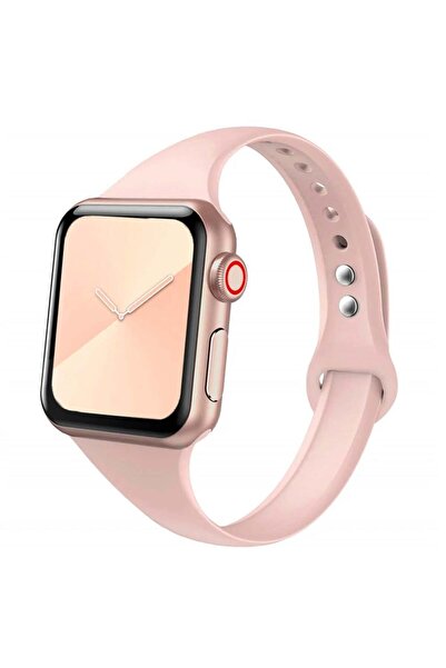 Quse Apple Watch İnce Silikon Kordon – Kum Pembesi – 46mm/45mm/44mm & Series ...