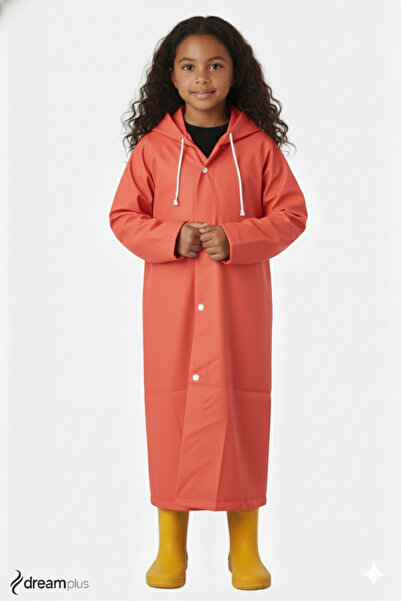 İMEXTECH Unisex Children's Pomegranate Flower Water Windproof Raincoat