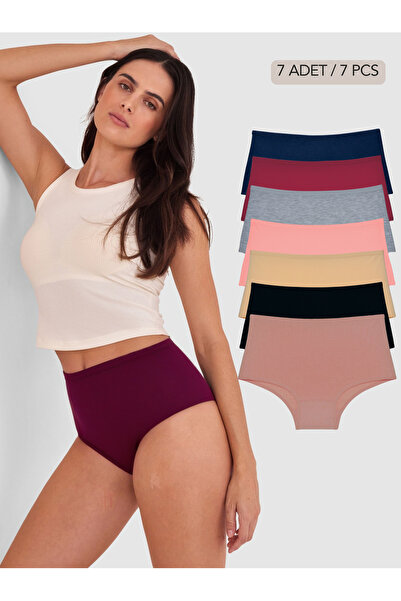 IPL Chiloți pentru femei, Set de talie înaltă chiloți din bumbac pentru femei, în tonuri închise