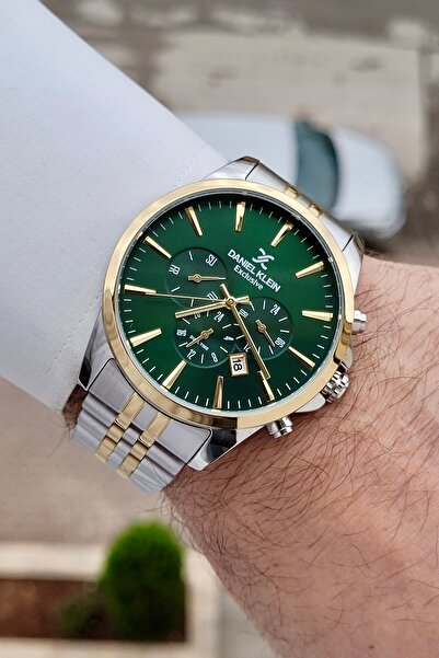 Daniel Klein Kadranı Yeşil Kordonu Sarı Silver Renk 24 Ay Garantili Göstergel...