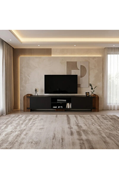 Stylish Home Luxury TV Table TV99 Size 220×38×45 Black and Brown