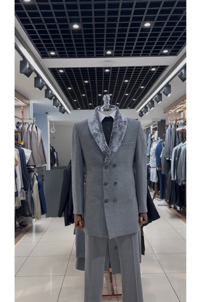 BT BABA TERZİ Slimfit Double Breasted Stamp Coat