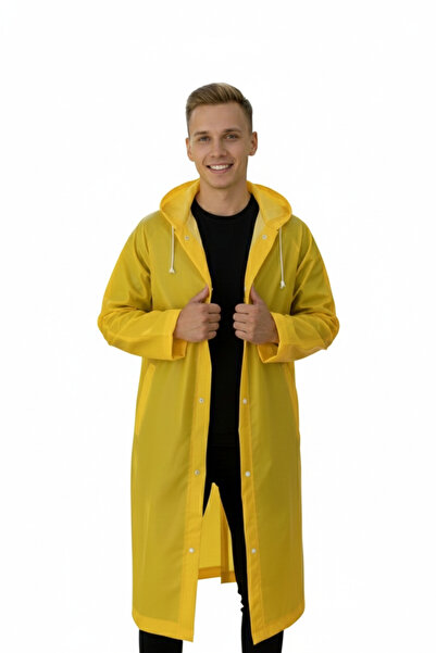 Dream Plus معطف واق من المطر مقاوم للرياح مصنوع من قماش إيفا أصفر للجنسين