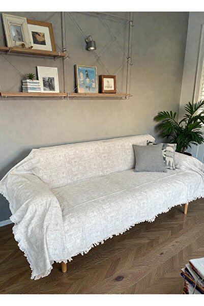 Merve Nayir Husa de scaun lavabila fara trage cu ciucuri Bej 180x310 Cm