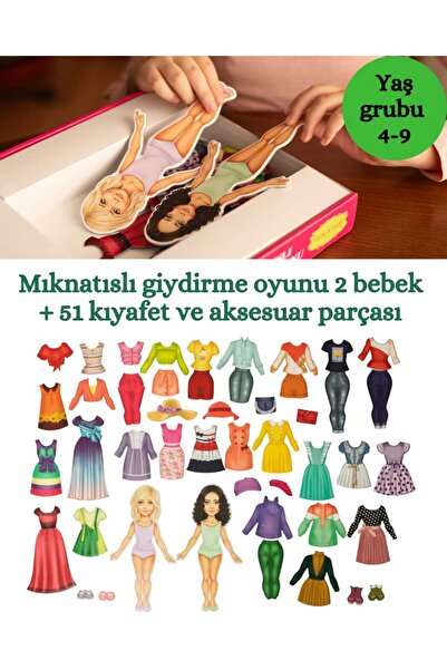 Genel Markalar Mıknatıslı giydirmeoyunu "Lizzie & Emili" Manyetik Oyun Seti