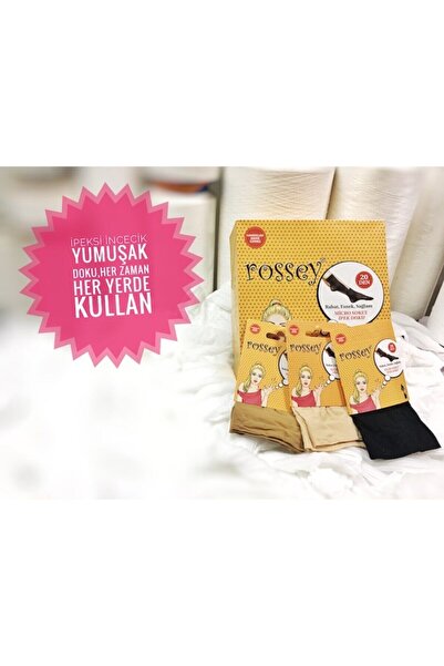 rossey Micro Silk Texture Thin (20D) Socket Socks-Skin 57-(12 Pairs)