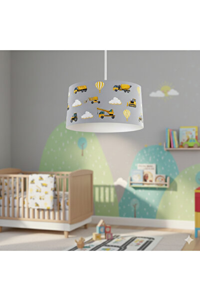 BAMBAŞKA MODA BEBEK VE ÇOCUK ODASI İş Makinalı Sesekli Yol Desenli Avize