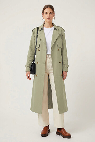 Soydan Güner Su Itici Özellikli Reglan Kol Ara Boy Trençkot A. Haki 5789