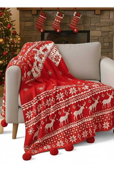 EUROPA HOME Ponponlu diz üstü battaniyesi, şal