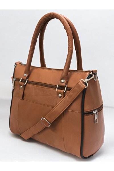 Sir Cliffson حقيبة سيركليفسون من الجلد الطبيعي بحزام كتف للأم باللون البني