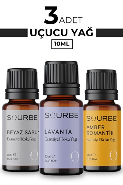 SOURBE Lavanta Beyaz Sabun Amber Romantik Esansiyel Uçucu Yağ Buhurdanlık Kok...