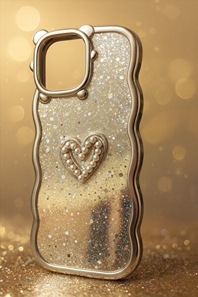 OSG iPhone 15 Pro Uyumlu Parlak Simli Desenli Ayıcık Karakterli Premium Telef...