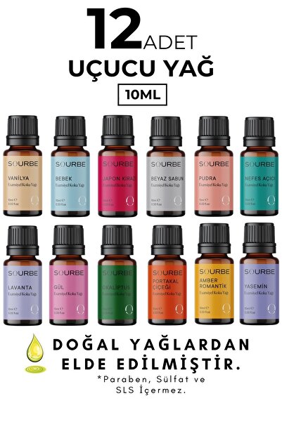 SOURBE Esansiyel Uçucu Koku Yağı Buhurdanlık Yağı Ortam Oda Kokusu Difüzör Es...