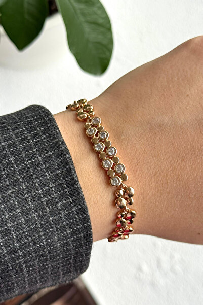 Leo'Stone سلسلة خاصة من أساور Xuping ذات اللون الوردي مع أحجار العسل